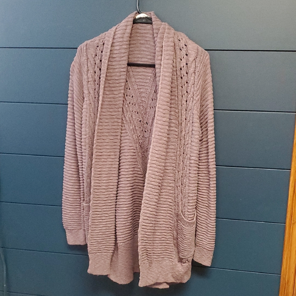 Maurices Dusty Rose Open-Front Cardigan